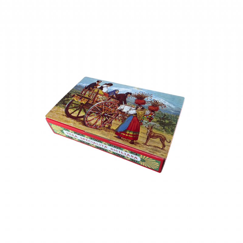 Scatola siciliana cartonata per dolci  25x16x5