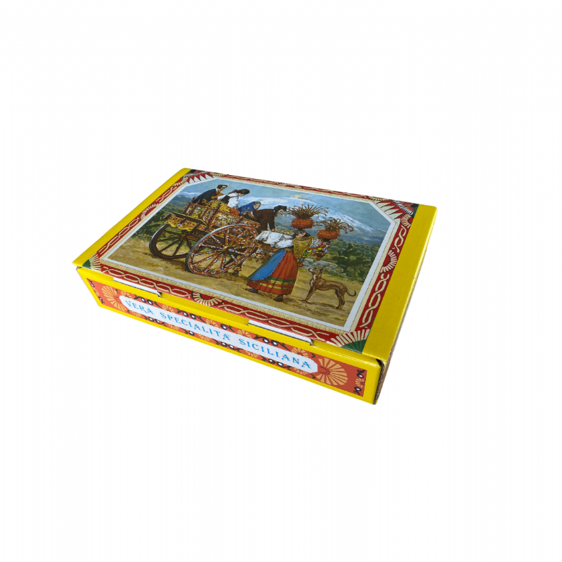 Scatola siciliana cartonata per dolci  30x19x6